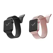2pc X-Doria Stainless Steel Mesh Band Strap For 40mm-38mm Apple Watch BLK & RSGD