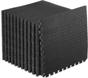 Easy Clean Interlocking Exercise Mat - Versatile Floor Protection for 144 Sq Ft