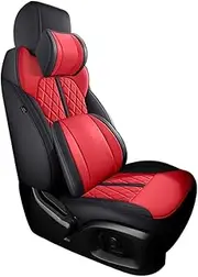 Car Seat Cover Compatible for Smart Fortwo 451 Accessories Interior Winter Full Set Automobiles Custom Nappa Leather(Black and red 2)