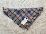 Nordstrom Leith Shawl Blanket Scarf Red White Blue Fringe Edging Wrap 66x76