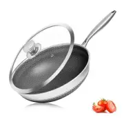Nonstick Stir Frying Pan w/ Glass Lid 12" - Dish Washer Safe