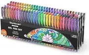 Shuttle Art Gel Pens, 120 Colours Gel Colouring Pens for Adults Pack, Gel Pen Set with Glitter Metallic Neon Pastel Swirl Colours, Gel Pens for Kids and Adult Colouring Books Doodling Drawing