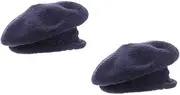 [BESPORTBLE] 2pcs Handmade Beret Hats for Women Knitted Hollow Hat Beret Cap for Girls Unisex Wide Brim Korean Fashion Pumpkin