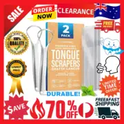 Tongue Scraper (2-Pack), Cure Bad Breath (Medical Grade), Stainless Steel Tongue
