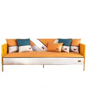 Water Resistant Four Seasons Universal Sofa Cover Furniture Protector for Kids and Pets -Orange
