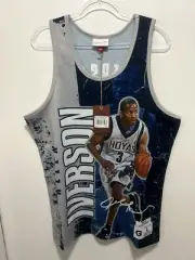 Mitchell & Ness Allen Iverson Navy/Gray Georgetown Hoyas Mesh Tank New $150