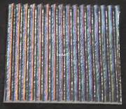 1101.48- 3" x 3" IRIDIZED PRIZMATIC TEXTURE ON CLEAR BULLSEYE 3mm GLASS 90 COE