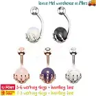 2PCS Plain Navel Button Ring Belly Piercing Bar Surgical Steel Body Jewellery