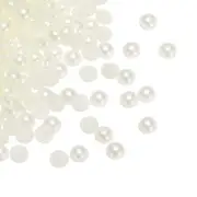 300pcs Flatback Pearls 6mm ABS Plastic Half Round Dome Pearls, Beige