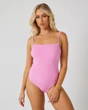 [Billabong] Billabong Women's Terry Rib Bella One Piece Bathing Suit in Berry Pink Size 12 12 Berry Pink