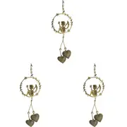 3x LVD Metal/Beads Hanger Fairy Hanging Ornament Home Festive Decor 42cm Gold