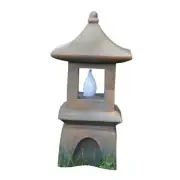 Solar Powered Pagoda Zen Garden Statue - Japanese Garden Decor with