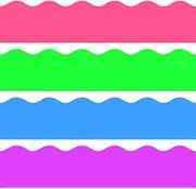 Whaline 69Ft Neon Color Bulletin Board Border Pink Green Blue Purple Self-Adhesive Trim Border for Classroom Office Party Decoration
