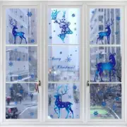6 Pieces Electrostatic Snowflakes Decals PVC Reindeer Santa Claus