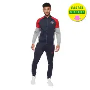 Crosshatch Brayden Mens Tracksuit Casual Comfort Two Piece Activewear Set Navy