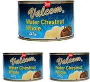 Valcom Whole Water Chestnut, 227 g (Pack of 3)