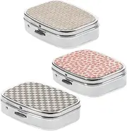 Anneome 3pcs 2 Pill Box Cases Pillbox Pill Case Medication Boxes Big Pill Organizer Pharmacy Medicine Organizer Holder Compact Pill Organizer Chain Pots Compartment Pill Pouches Zinc Alloy