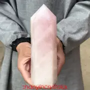 2.13LB Natural rose quartz obelisk quartz crystal point wand reiki decor XA2195