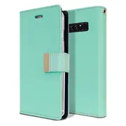 Goospery Samsung Galaxy Note 8 Rich Diary Wallet Flip Case Leather Card Slots Magnetic Cover (Aqua) NT8-RIC-MNT