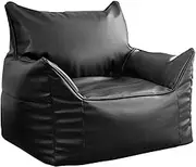 LoKori Filled Furniture Bean Bag Chair Cover(Without Filling), Pu Faux Leather Home Leisure Single Couch Cover for Adults,Lazy Lounger Cover for Bedroom,B