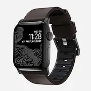 Nomad Hard Leather Pro Active Band for Apple Watch, Black/Brown, 45 mm