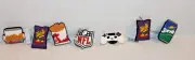 LOT of 7 Crocs Jibbitz Shoe Charms Snaps for Croc Shoes Chick-fil-a Sprite Takis