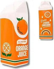 [ban.do] Vintage Inspired Rise and Shine Decorative Ceramic Vase, Unique Home/Kitchen/Office Accent, Orange Juice