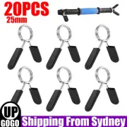 20PCS 25mm Barbell Bar Clamp Spring Collar Clips Gym Weight Dumbbell Lock Lift