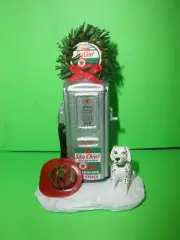 TEXACO SKY CHIEF GAS PUMP CHRISTMAS TREE ORNAMENT DALMATION FIREMANS HAT ERTL C