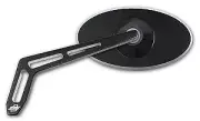 Pro-One Billet Mirror Oval Black/Right W/Teardrop Cutout Stem (102600B)