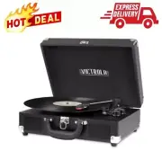 Portable Bluetooth Record Player 3-Speed Turntable, Built-in Speakers