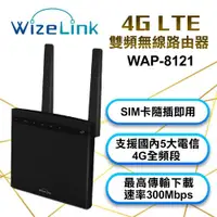 在飛比找ETMall東森購物網優惠-Wize Link 4G LET 雙頻無線路由器 WAP-8