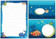 Writing Paper Set Letter Pad with Envelope for Girls Boys Kids Motif Wall Animals Letter Paper Pad Lined (A5 Pad with 25 Sheets + 15 Envelopes)