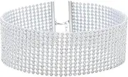 [Generic] Sparkly Rhinestone Necklace Silver Crystal Choker Necklaces Party Rave Body Accessories Jewelry for Women and Girls