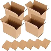 DECORNIJIA 10 Pack Kraft Cardboard Boxes for Moving Shipping Sturdy Reusable Small Boxes