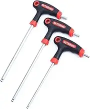 YUENTOEN T Handle Allen Wrench Set, 4/5/6mm Bike Allen Hex Key Set with Ball End Screwdriver Hand Tool Kits for Bicycle Pedal Handlebar Disc Brake Mount Repair (Red)