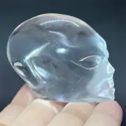 2"+ Carved Smelting alien Quartz Skull Crystal Skull Reiki Gem Healing Gift 1pc