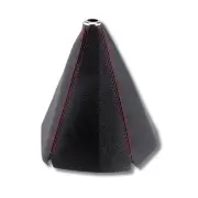 RED STITCH BLACK LEATHER JDM SHIFT BOOT FOR SCION FRS SHIFT KNOB LEVER CHROME