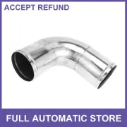 90 Degree Mandrel Exhaust Tube w/ Bead Roll 4.25" OD 7.87" Length Silver Tone