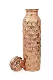 Simple Pure Handmade Copper Water Bottle Prisma Design 1 For Drinking