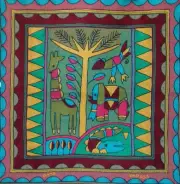 South Africa Elephant Giraffe Floor Cushion Cover Tsonga Fair Trade Crossroads