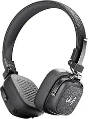 iKF E2 Retro Classic Wireless Bluetooth On-Ear Headphones, Foldable Headset, 90H Playback, 40mm Drivers, Deep Bass, 360° Spatial Sound, Built-in Mic,OOTD 80S 90S (Black)