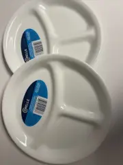 Corelle Winter Frost White Round Divided Lunch Plate 8.5 -TWO PACK -