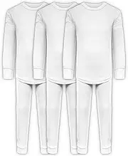 [ANDREW SCOTT] Boys Long John Ultra-Soft Cotton Stretch Base Layer Underwear Sets / 3 Long Sleeve Tops + 3 Long Pants - 6 Piece