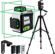 Firecore Laser Level with Tripod, 3 X 360° Rechargeable Green Self Leveling Cros