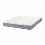 VESTERÖY mattress and mattress pad, extra firm light blue/Näsfjället white, Queen