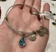 Alex and Ani Swarovski Crystal Emerald Teardrop Bangle Bracelet Birth Month May