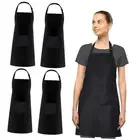 Chef Apron,Adjustable Aprons suitable for Men and Women,Black Waterproof 2 Pack