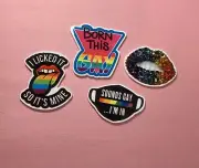 PRIDE Planar Resin Flatback Charm Cabochon Gay RAINBOW 4 pcs
