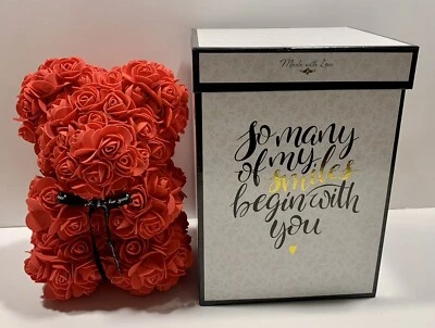 Valentine’s Red Rose Bear W/ Box - Tresores De Charme Bear - Anniversary Love